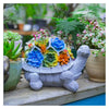 Tortuga Decoración Exterior Jardín Con Luces Led Carga Solar