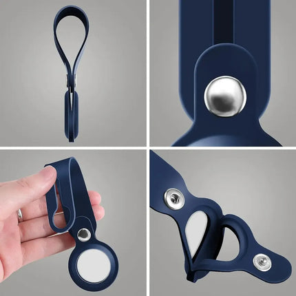 Llavero Protector Bucle De Silicona Para Apple Airtag Negro Lisa