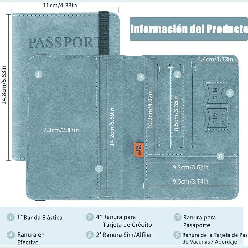 Funda Porta Pasaporte Organizador De Viaje Unisex