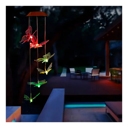 Colgante Llamador De Ángeles Led Solar Verde