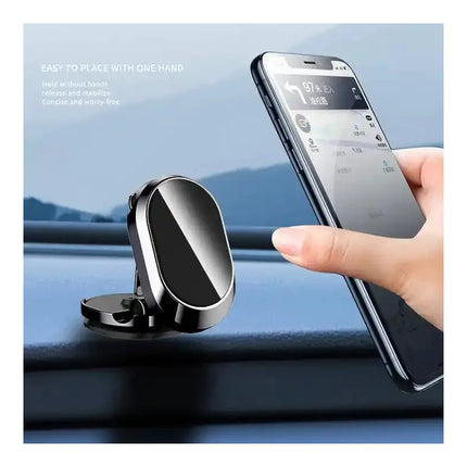 Soporte Celular Magnético Para Auto Adhesivo Plegable Negro Y Plateado