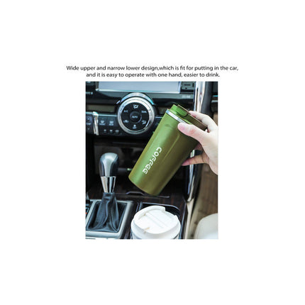 Vaso Térmico Y Portátil A Prueba De Fugas Para Automóvil Color Blanco