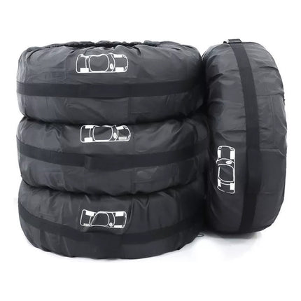 Set X4 Fundas Cubre Rueda Neumatico Auto Rodado 13 A 18 Negro