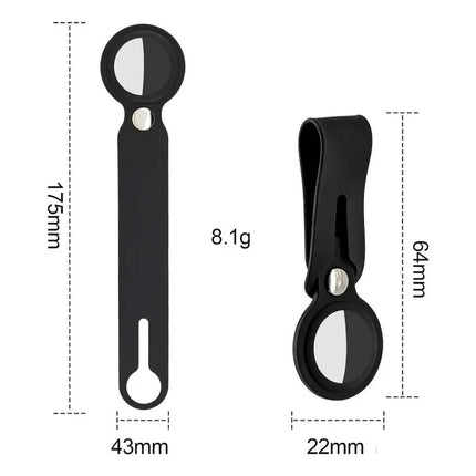 Llavero Protector Bucle De Silicona Para Apple Airtag Negro Lisa