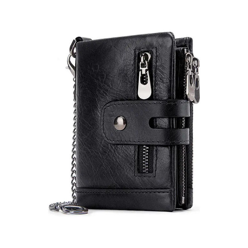 Billetera De Cuero Genuino Rfid Para Hombre Calidad Premium